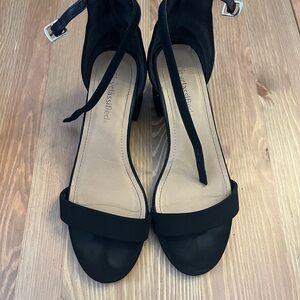 Classified Black and Tan Heels with Ankle Straps